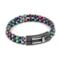 Double Lock Bubble Sqr Double Bracelet in Sterling Silver