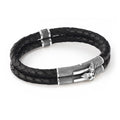 Double Lock Oo - Bubble Leahter Bracelet in Sterling Silver