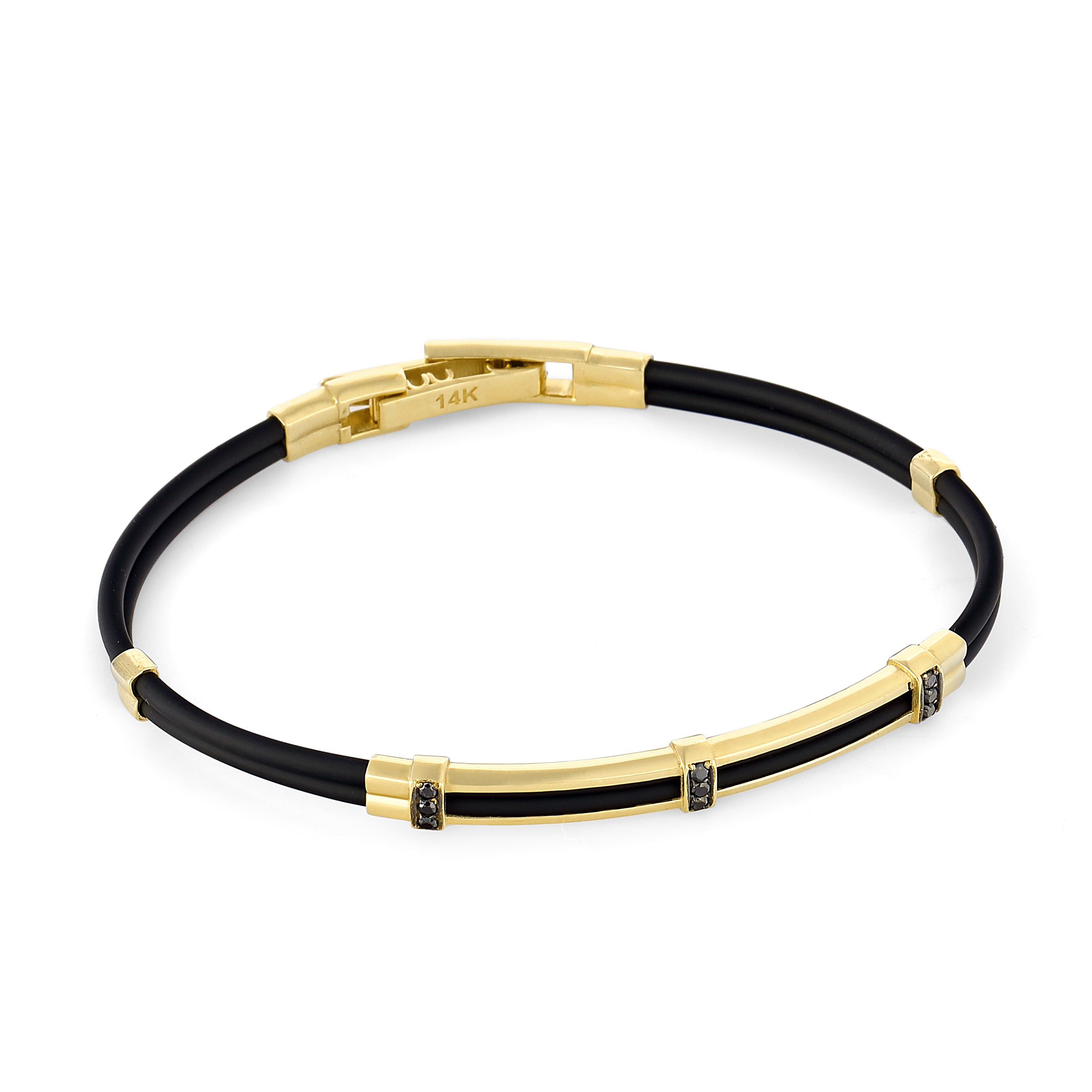 Pendant-2 T.lock Black Diamond Rubber in 14K Gold