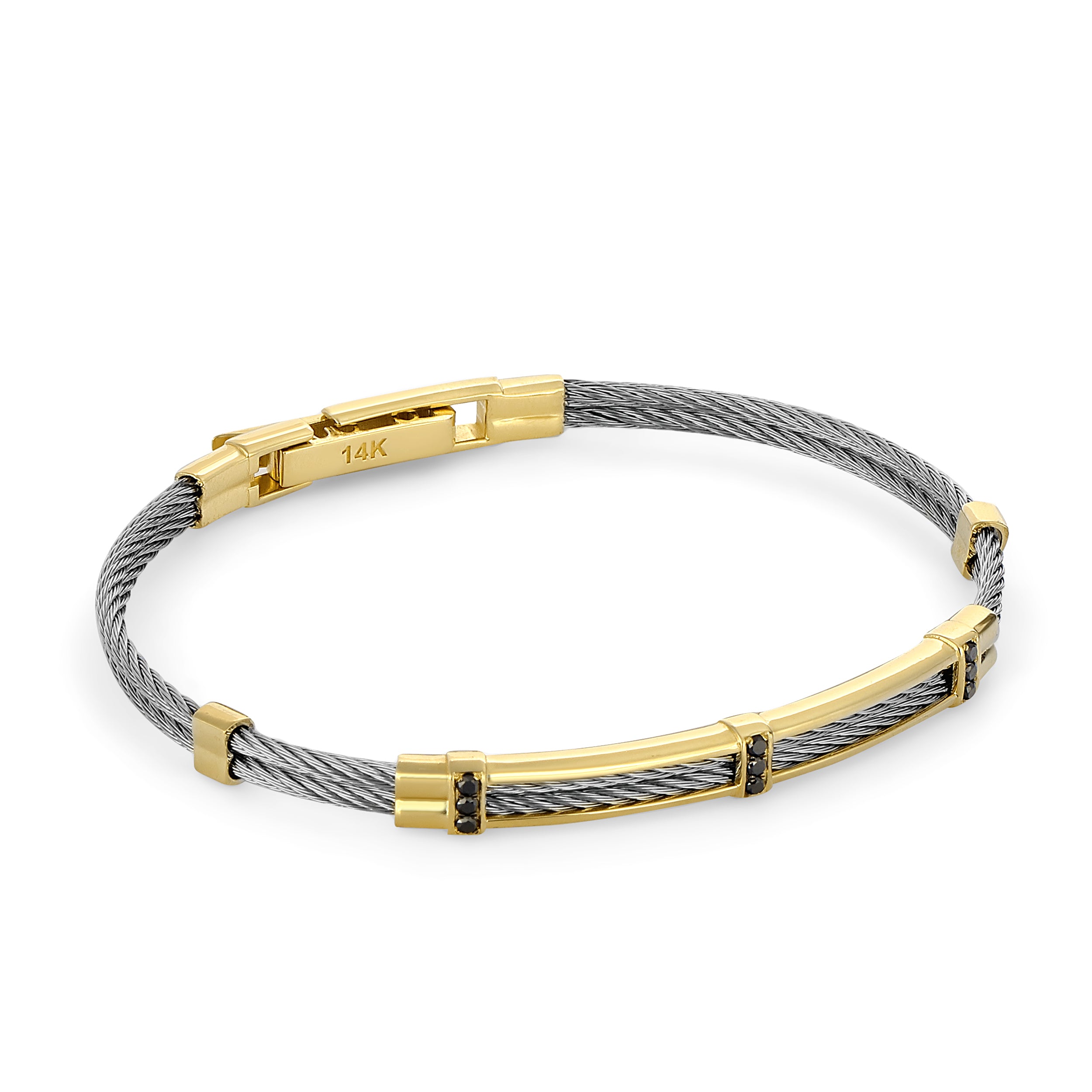 Pendant-2 T.lock Black Diamond Steel in 14K Gold