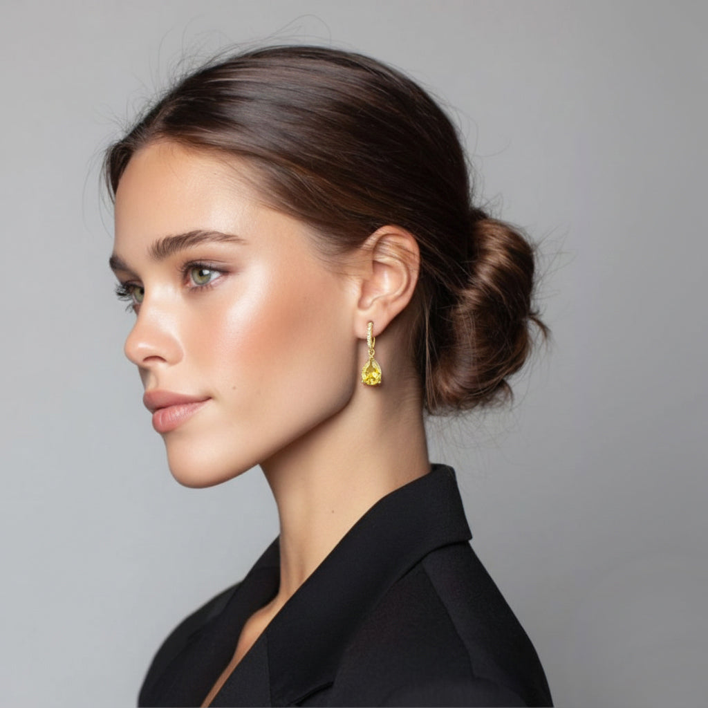Drop Zircon Earring in Sterling Silver