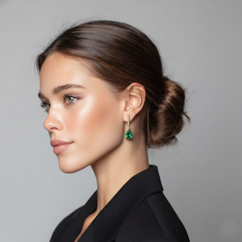 Drop Zircon Earring in Sterling Silver