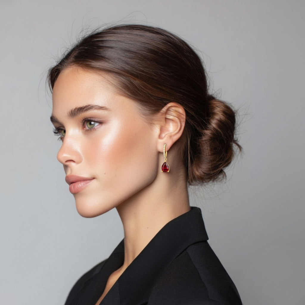 Drop Zircon Earring in Sterling Silver