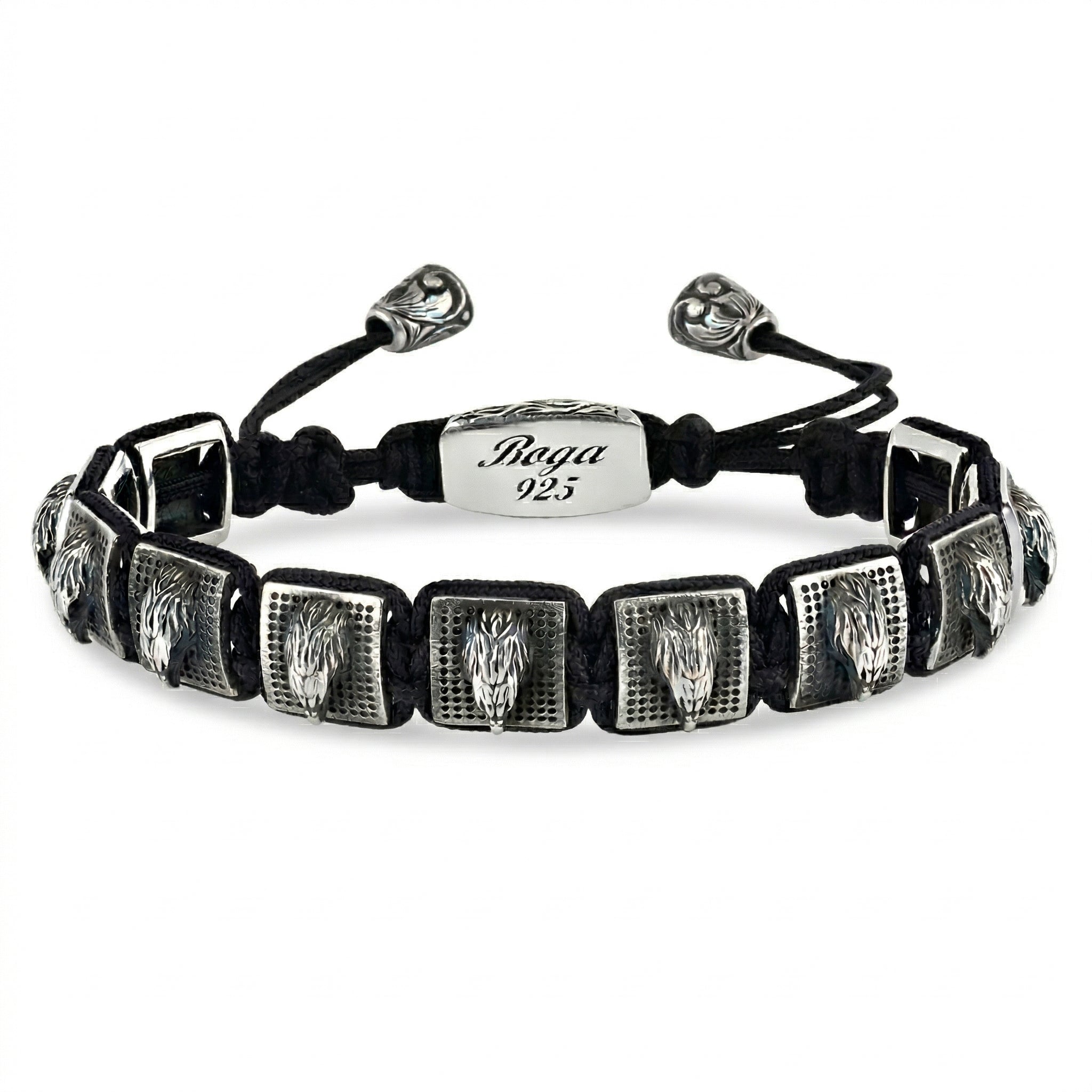 Eagle Macrame Bracelet in Sterling Silver