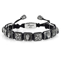 Eagle Engraved Macrame Bracelet in Sterling Silver