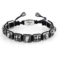 Eagle Fleur de Lis Macrame Bracelet in Sterling Silver