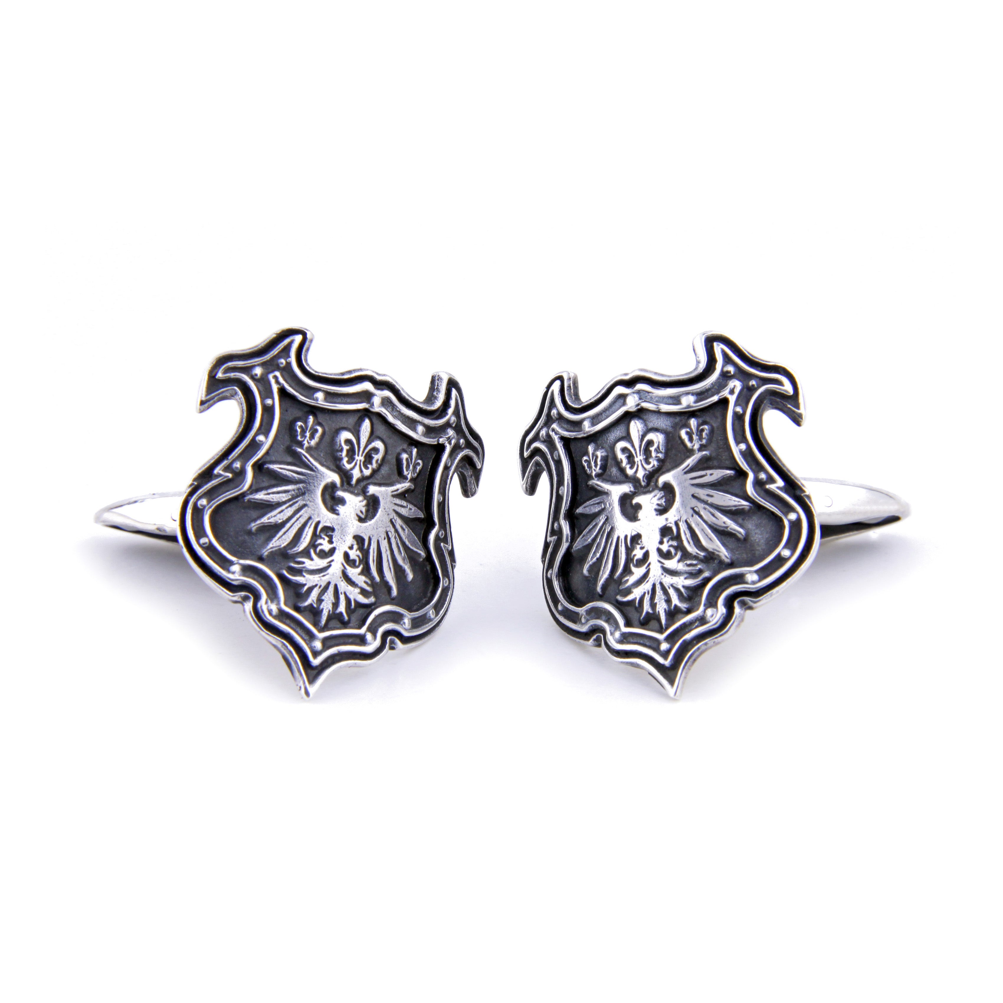 Eagle Shield Cufflinks in Sterling Silver