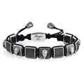 Eagle Zircon Macrame Bracelet in Sterling Silver