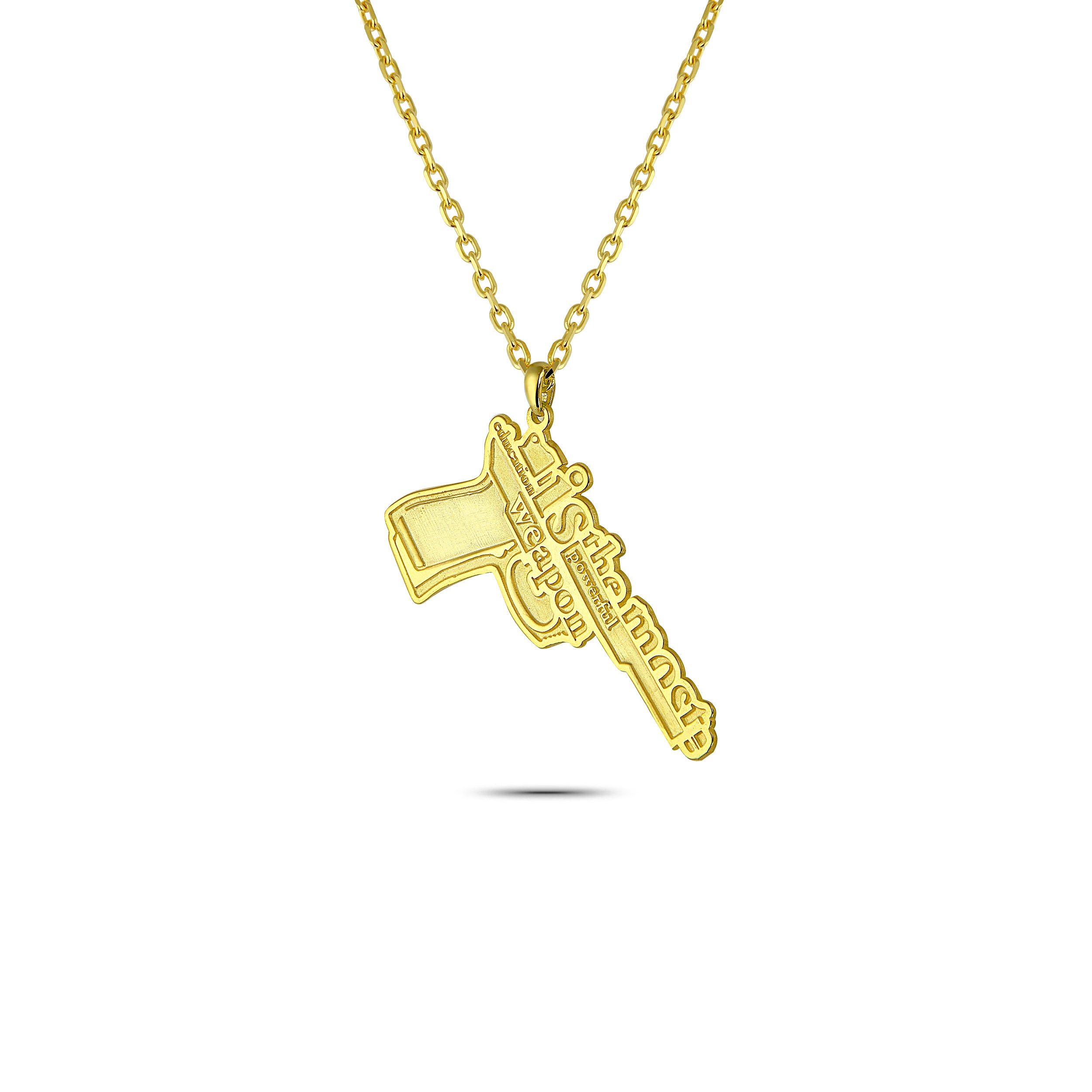 Education Power Gold-Plated Necklace in Sterling Silver