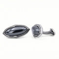 Elips Gemstone Cufflinks in Sterling Silver