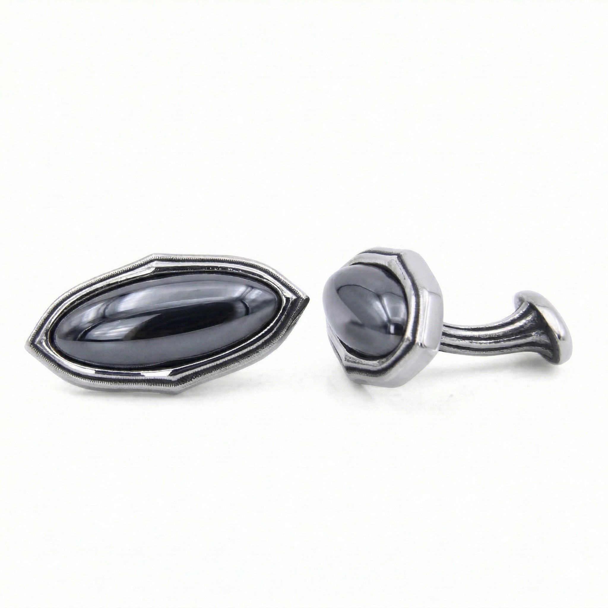 Elips Gemstone Cufflinks in Sterling Silver