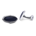 Elips Gemstone Cufflinks in Sterling Silver