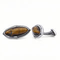Elips Gemstone Cufflinks in Sterling Silver