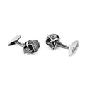 Engraved 3D Skull Cufflinks in Sterling Silver