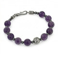 Engraved Gemstone Hook Bracelet in Sterling Silver