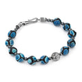 Fleur de Lis Chalcedony Hook Bracelet in Sterling Silver