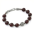 Engraved Gemstone Hook Bracelet in Sterling Silver