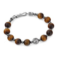 Engraved Gemstone Hook Bracelet in Sterling Silver