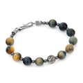 Engraved Gemstone Hook Bracelet in Sterling Silver