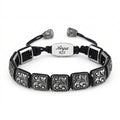 Engraved Macrame Bracelet in Sterling Silver