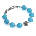 Engraved Gemstone Hook Bracelet in Sterling Silver