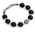 Engraved Gemstone Hook Bracelet in Sterling Silver