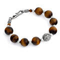 Engraved Gemstone Hook Bracelet in Sterling Silver