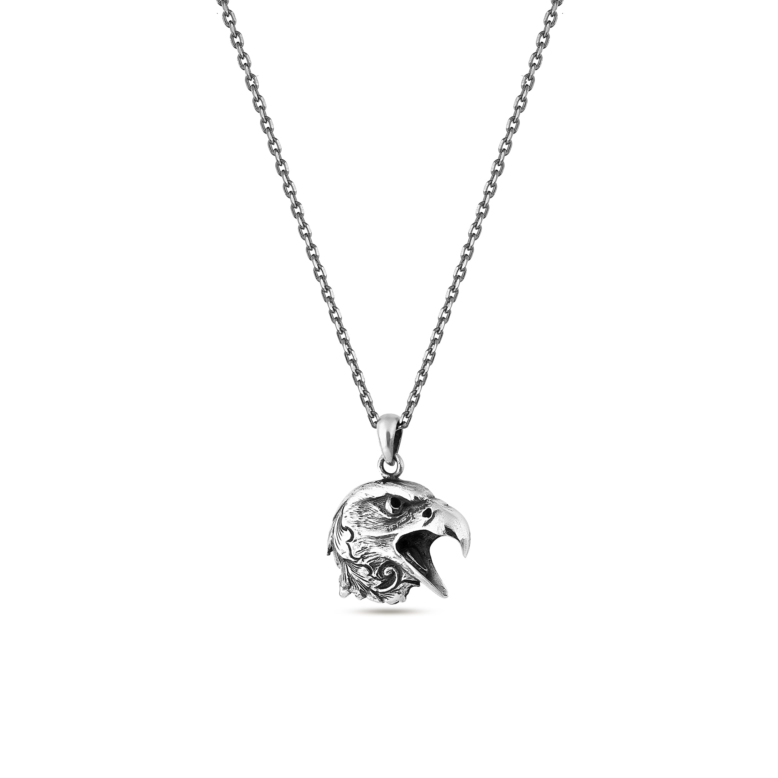 Engraved Eagle Necklace in Sterling Silver