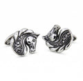 Engraved Horse Cufflinks in Sterling Silver