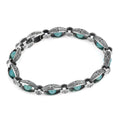 Engraved Loop Gemstone Chain Bracelet in Sterling Silver