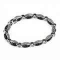 Engraved Loop Gemstone Chain Bracelet in Sterling Silver