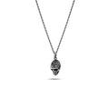 Engraved Skull Necklace in Sterling Silver