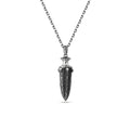 Engraved Skull Bullet Zircon Necklace in Sterling Silver
