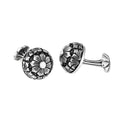 Engraved Sphere Cufflinks in Sterling Silver