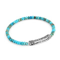 Engraved Square Variscite Bracelet in Sterling Silver