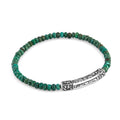 Engraved Square Variscite Bracelet in Sterling Silver