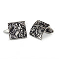 Engraved Square Cufflinks in Sterling Silver