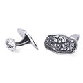 Engraved Strw Cufflinks in Sterling Silver