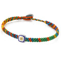 Evil Eye Square Macrame Bracelet in Sterling Silver
