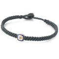 Evil Eye Square Macrame Bracelet in Sterling Silver
