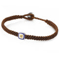 Evil Eye Square Macrame Bracelet in Sterling Silver