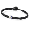 Evil Eye Square Macrame Bracelet in Sterling Silver