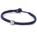 Evil Eye Square Macrame Bracelet in Sterling Silver