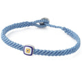 Evil Eye Square Macrame Bracelet in Sterling Silver