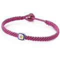 Evil Eye Square Macrame Bracelet in Sterling Silver