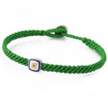 Evil Eye Square Macrame Bracelet in Sterling Silver
