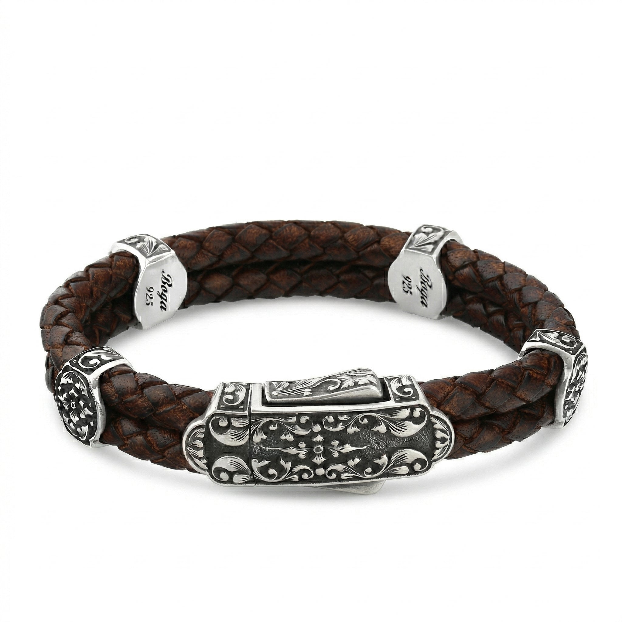 Fancy Side Lock 4g Bracelet in Sterling Silver