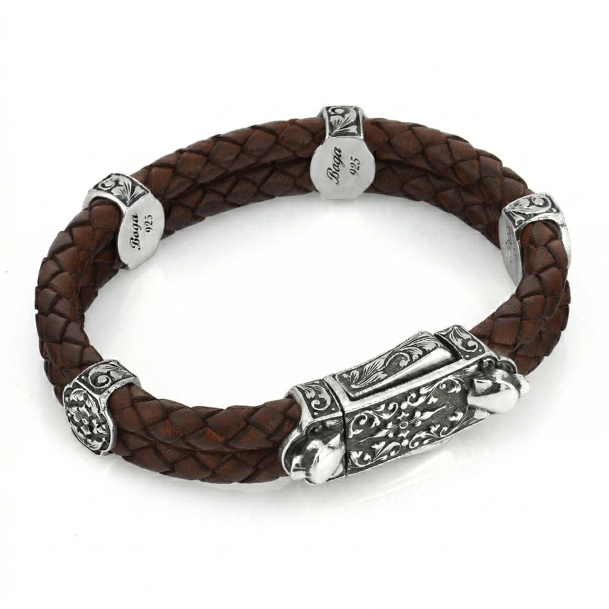 Fancy Side Lock 4g Panther Bracelet in Sterling Silver