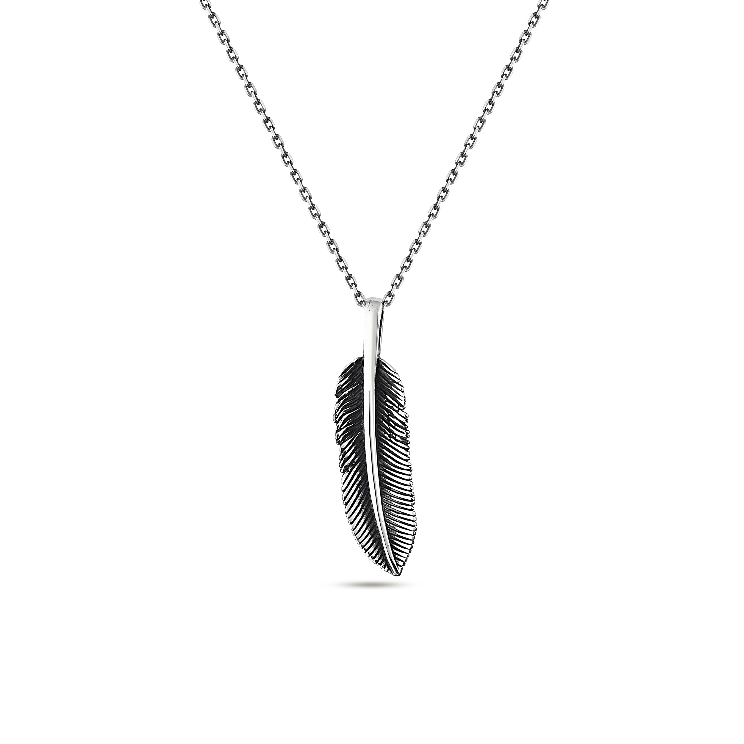 Feather Necklace in Sterling Silver