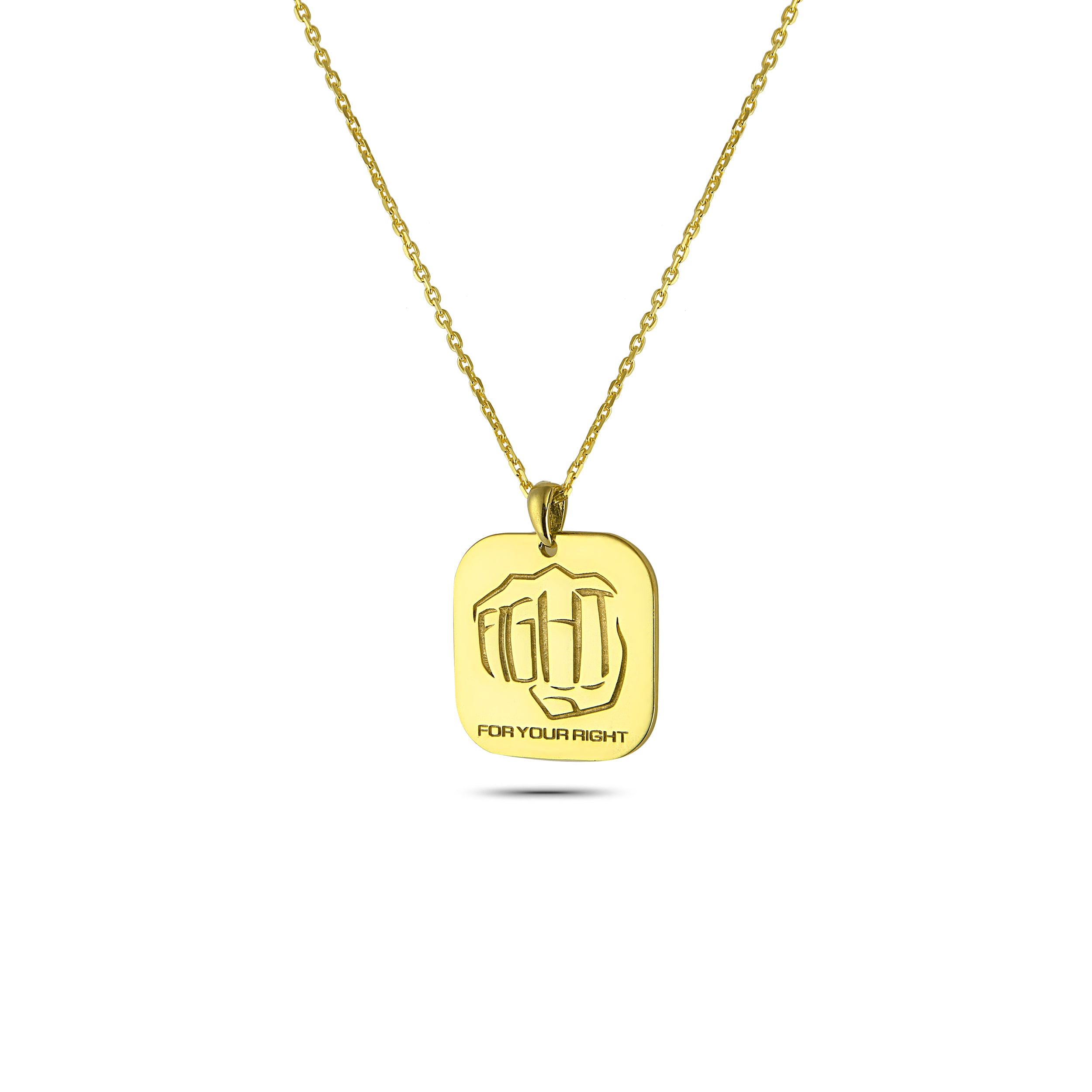 Fight Gold-Plated Necklace in Sterling Silver